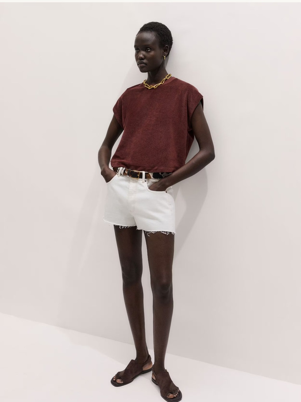 Me+em cap sleeve crop tee